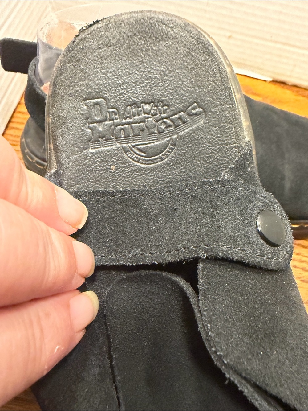 Dr Airwair Martens Carlson Men’s Black Suede Slip-On Backstrap Shoe - Picture 10 of 11